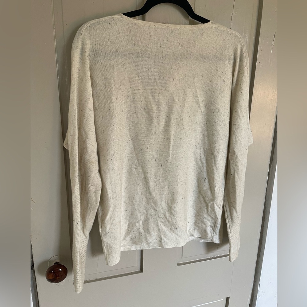 Royal Robbins Cream Cowl Neck Sweater Soft Knit Wool Linen Blend Stretchy Comfy - Picture 7 of 9